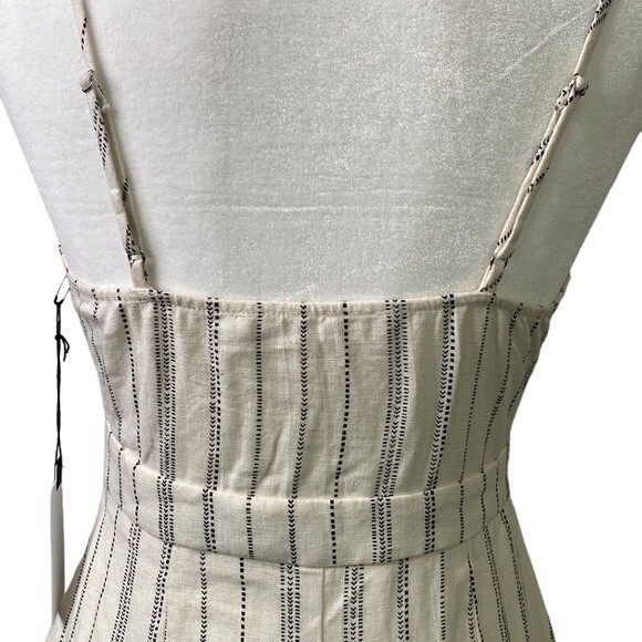 ASTR the Label Linen Sleeveless Button Front Dress Cut Out Tie Detail Pockets - Picture 7 of 16